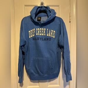 VTG Deep Creek Lake Sweatshirt Maryland Blue Hoodie Mens Sz M